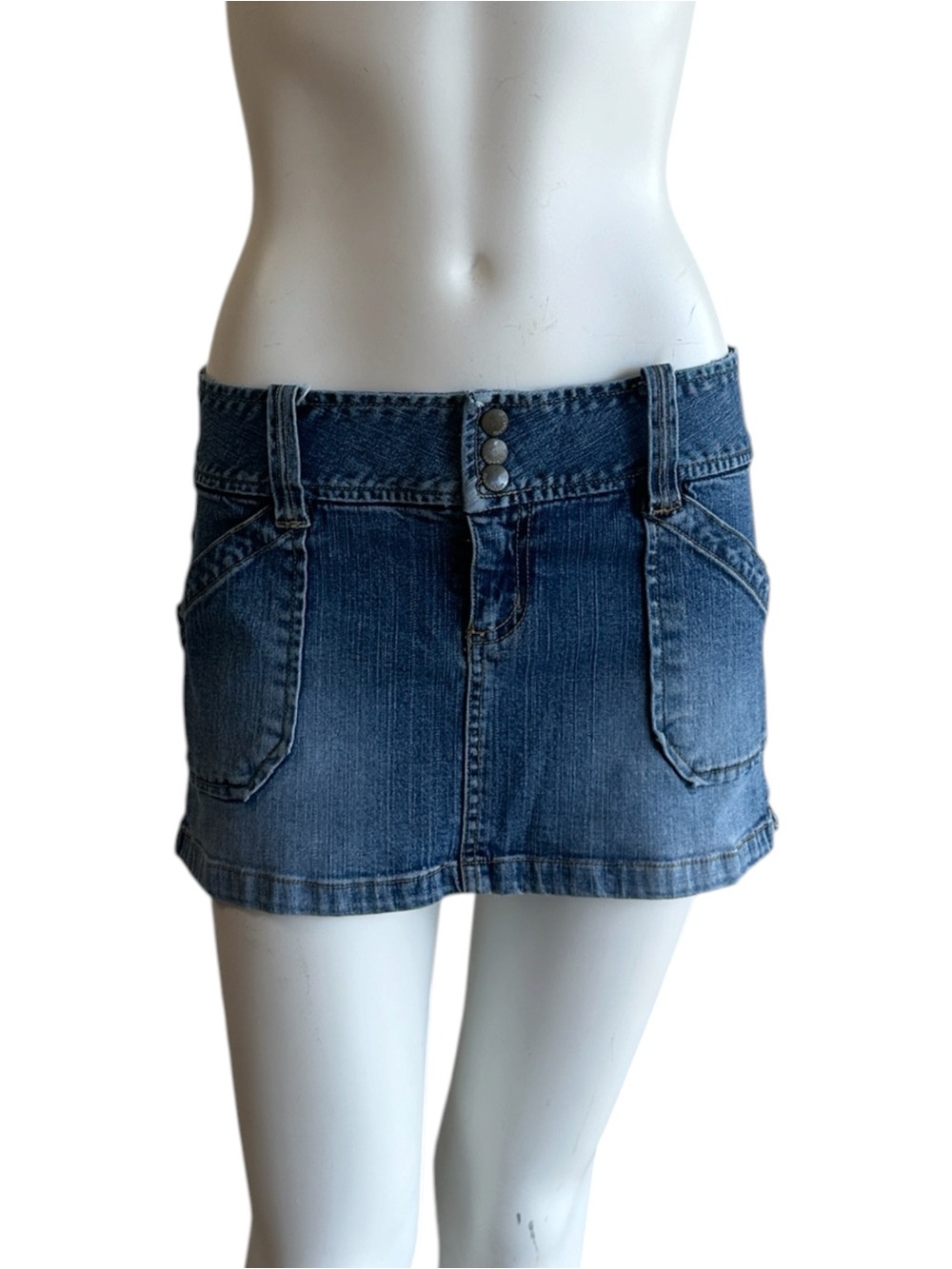 Vintage y2k denim mini skirt red hot jeans size medium